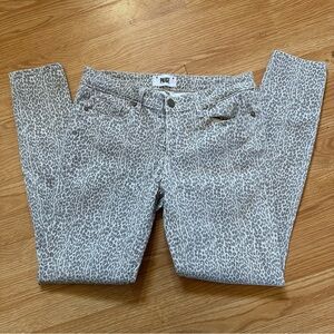 Paige verdugo ultra skinny cheetah animal print gray denim jeans size 32 cotton